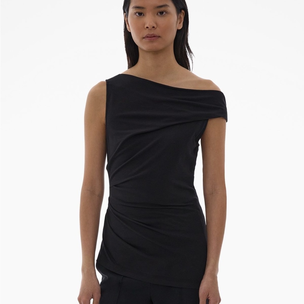 Helmut Lang Black One Shoulder Dress
